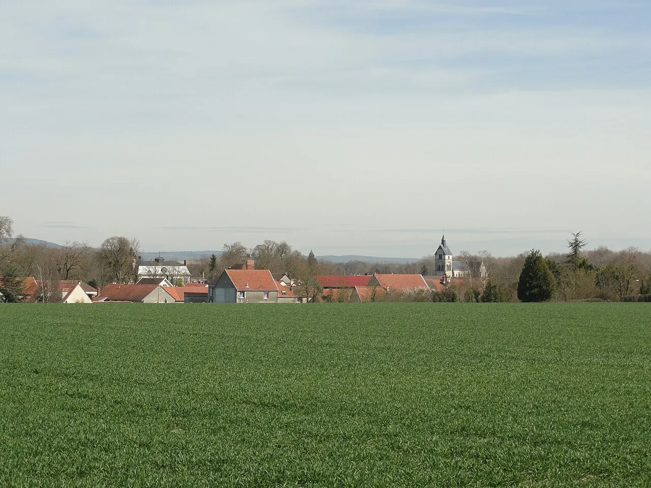 Vue du village d'Athis, depuis le sud-ouest.