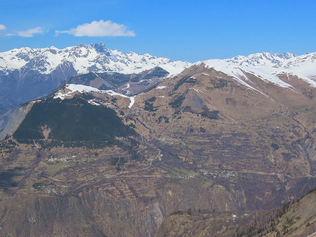 Auris depuis le Mais, Les Deux Alpes, Isère, France, La Molière, Gorges de l'Infernet