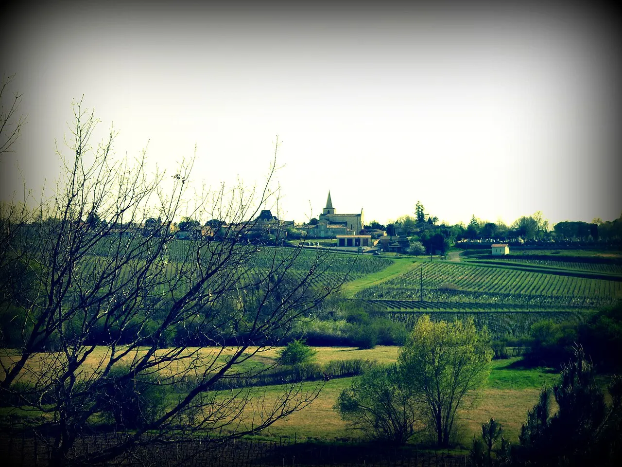 Le bourg de Berson, Gironde.