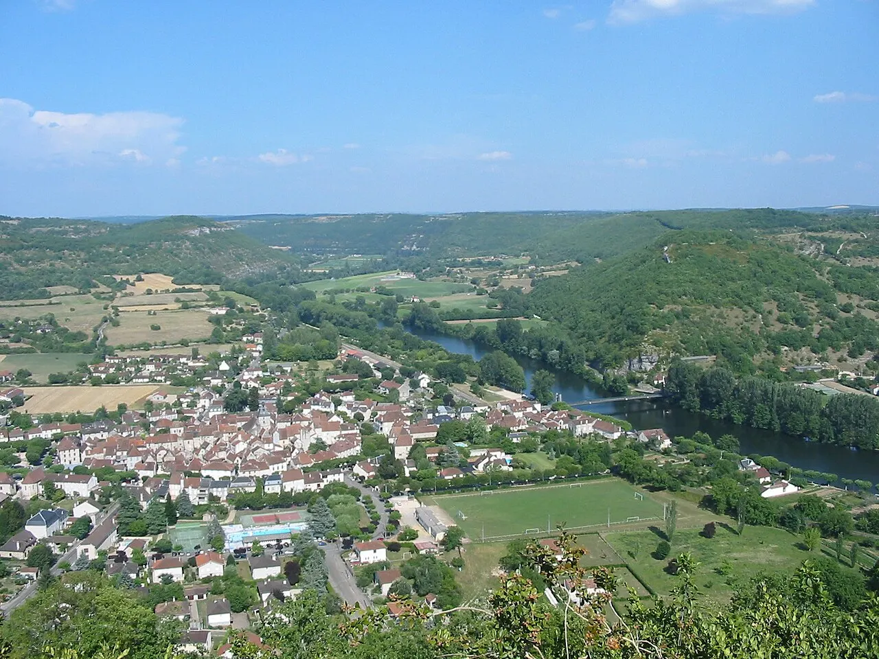Cajarc vue du haut de la falaise