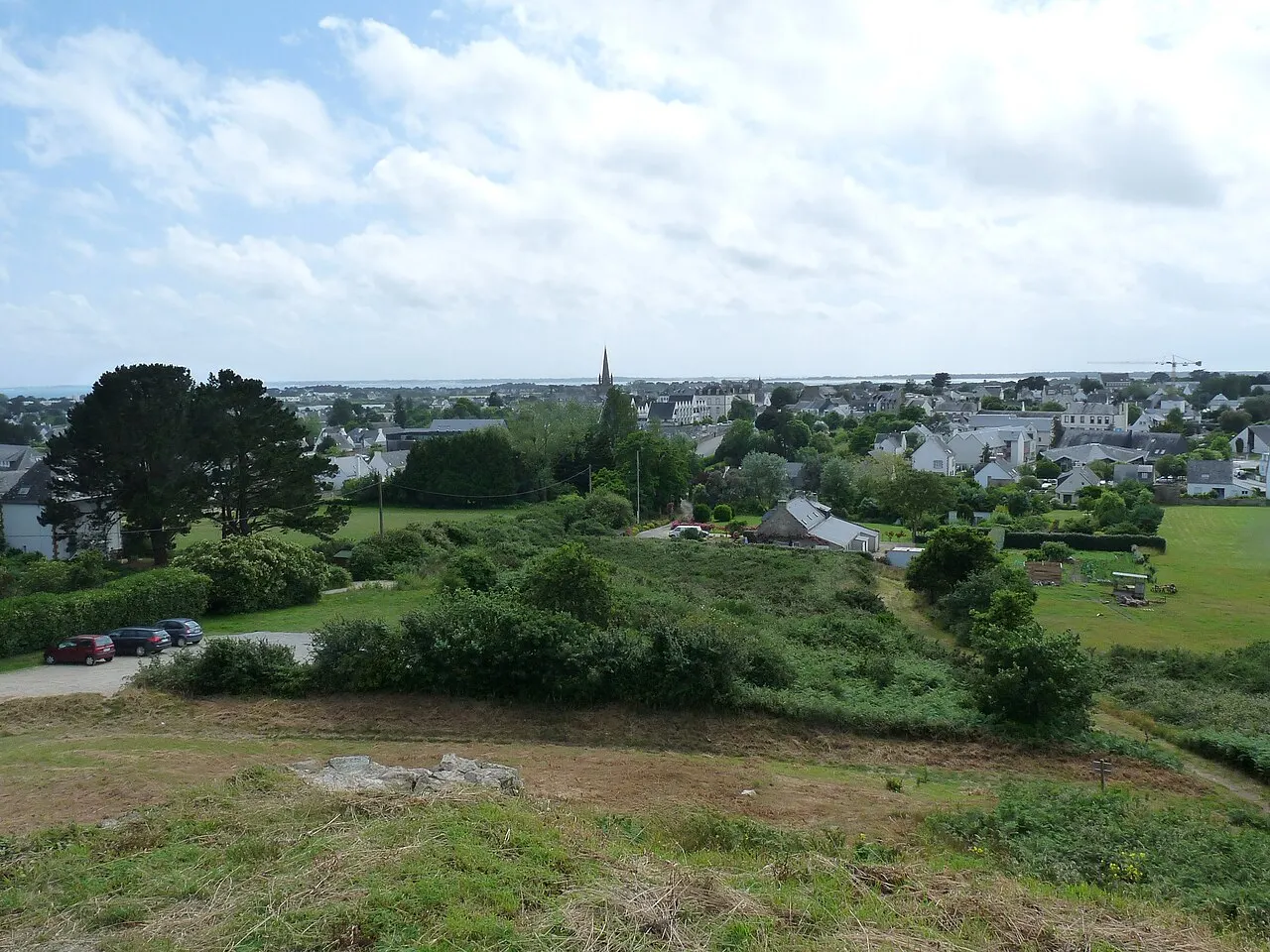 Vue sur Carnac (Morbihan) depuis le tumulus Saint-Michel