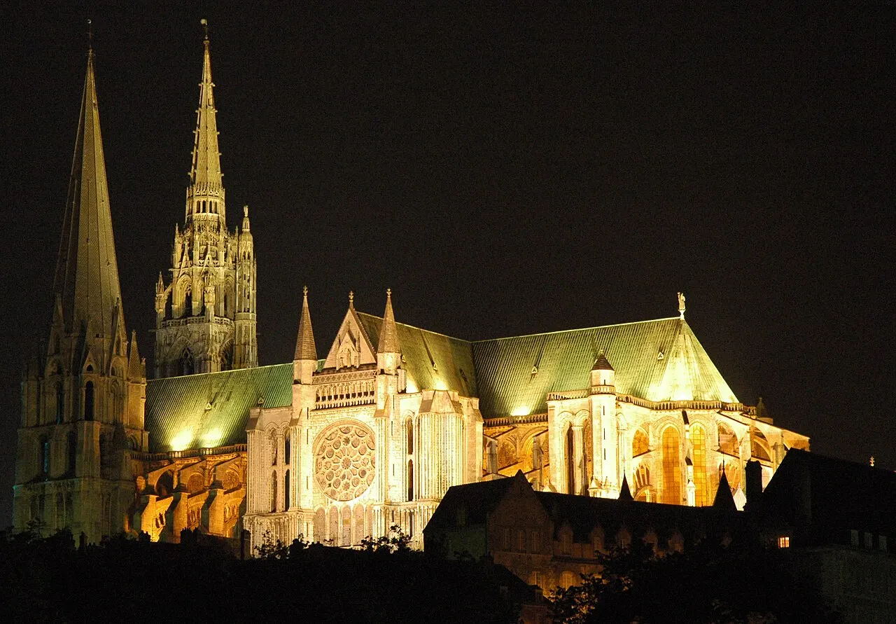France Eure-et-Loir Chartres Cathédrale vue nocturne Photographie prise par GIRAUD Patrick