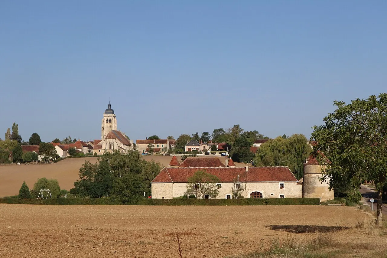 Le château de Ribourdin et le bourg de Chevannes (89).