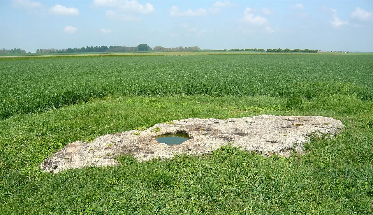 Polissoir du Puits de Saint-Martin ou de la Pinte de Saint-Martin, D150 route de Vovelles, Corancez, Eure-et-Loir (France).