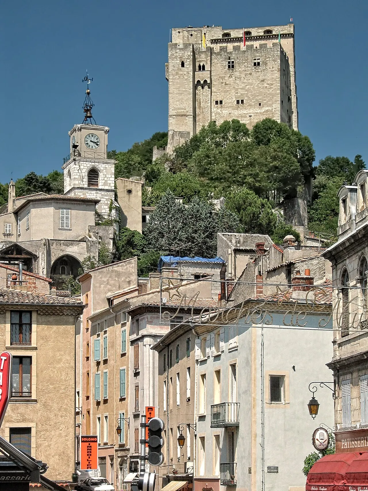 View of the City and the Tower of Crest, Drôme, France