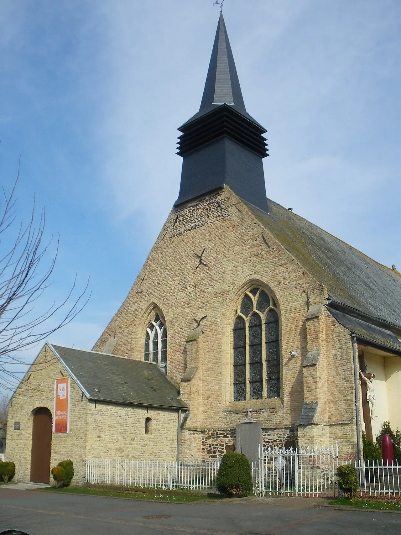Vue de l'église Saint-Georges de Crochte