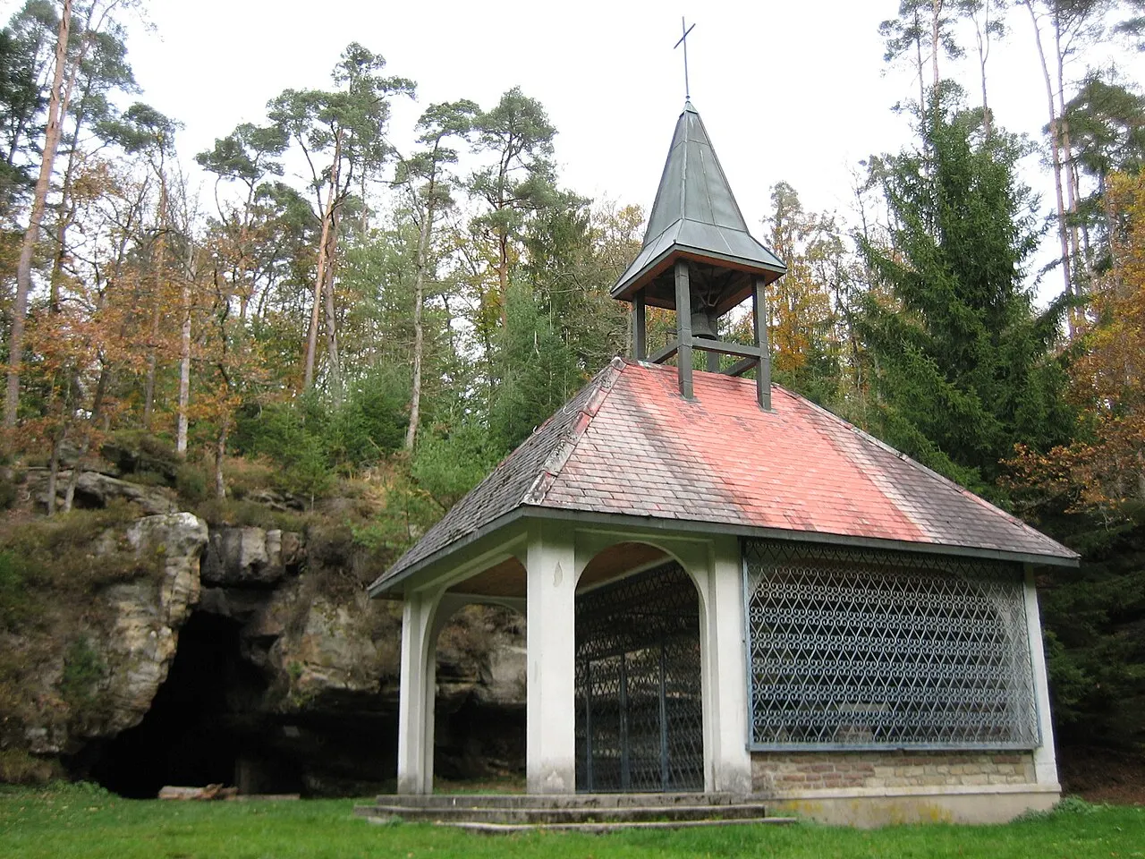 Saint-Martin´s vault and the cave, located in Escles (France)