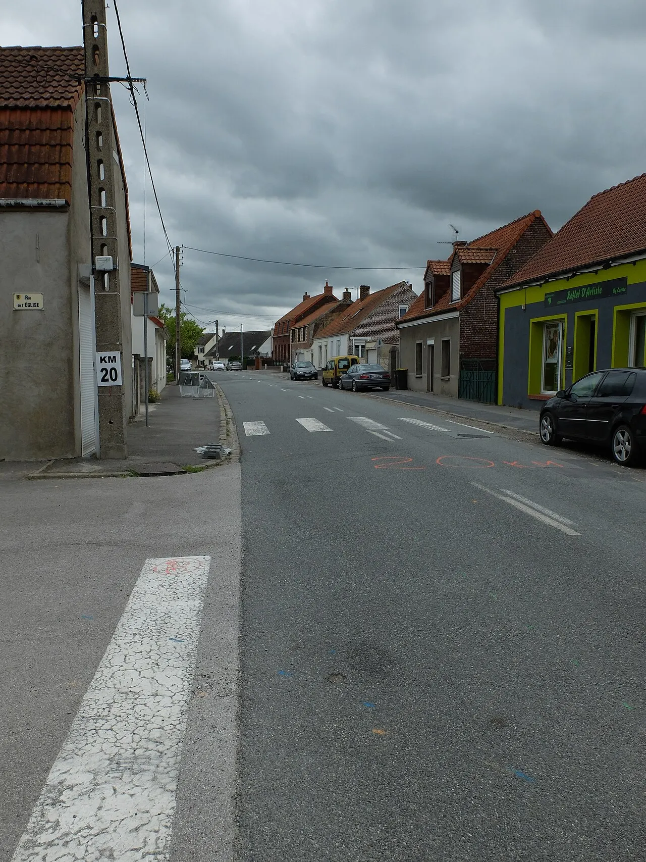 Vue de la route de Bourbourg d'Holque.