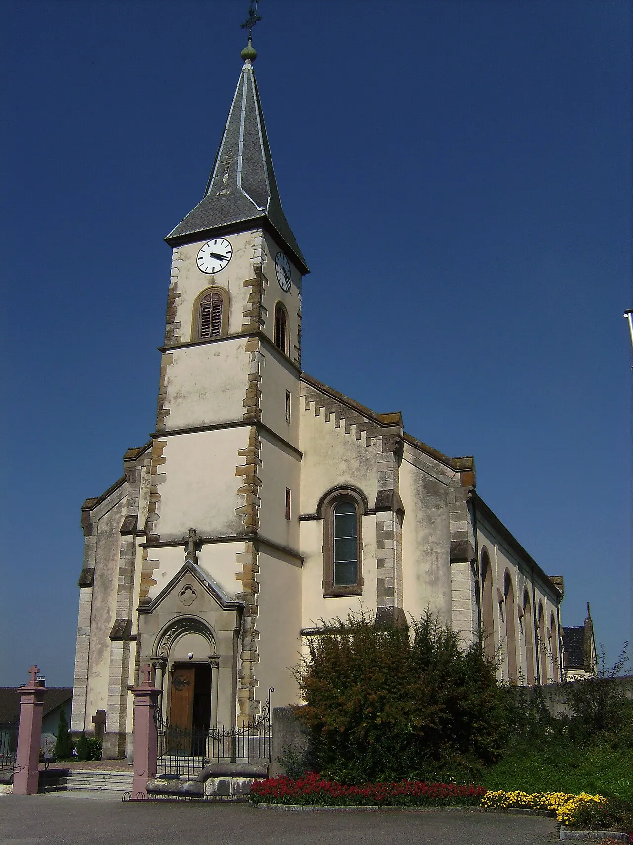 Église Saint-Léger à Leymen (Haut-Rhin, Alsace), France.
