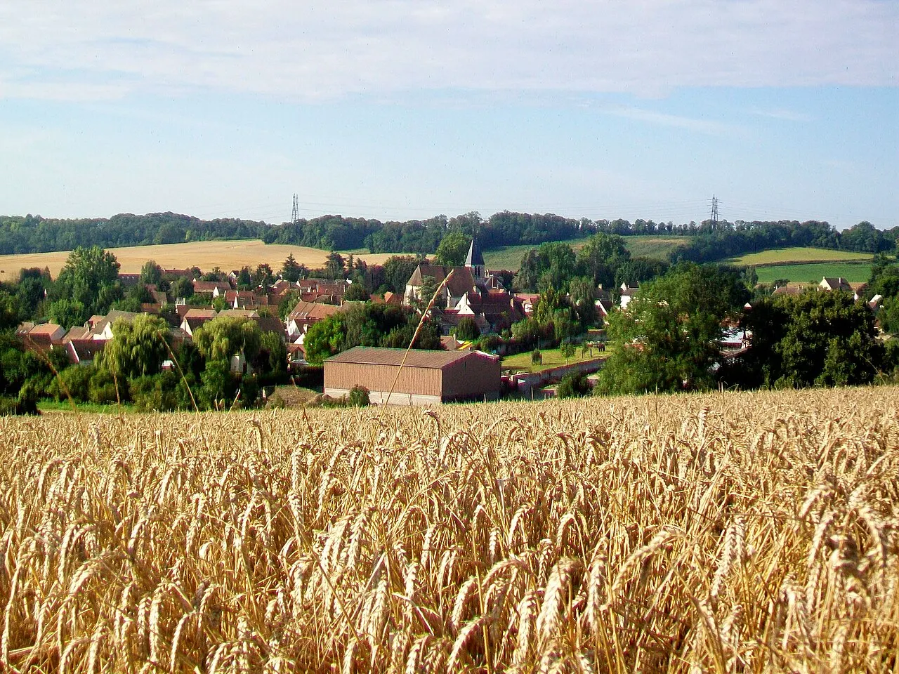 Vue sur le village depuis le nord-est.
