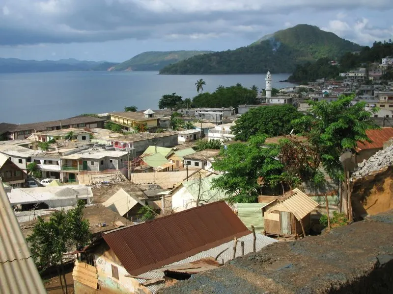 Vue de Sada, à Mayotte.