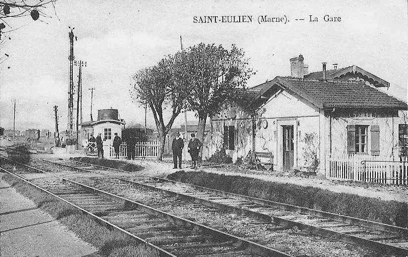 La gare de Saint-Eulien au début des années 1900.