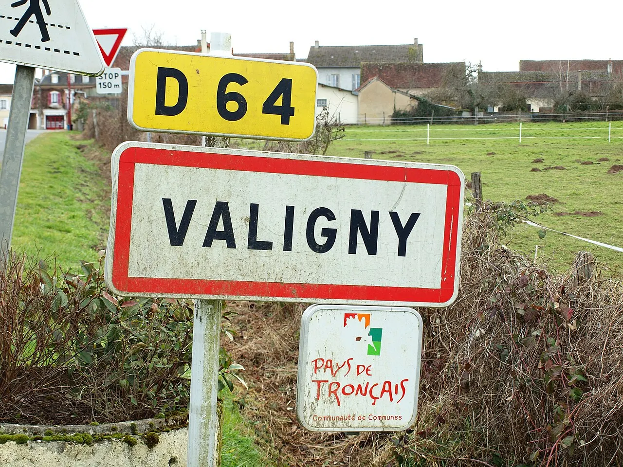 Valigny (Allier, France) ; panneau d'agglomération