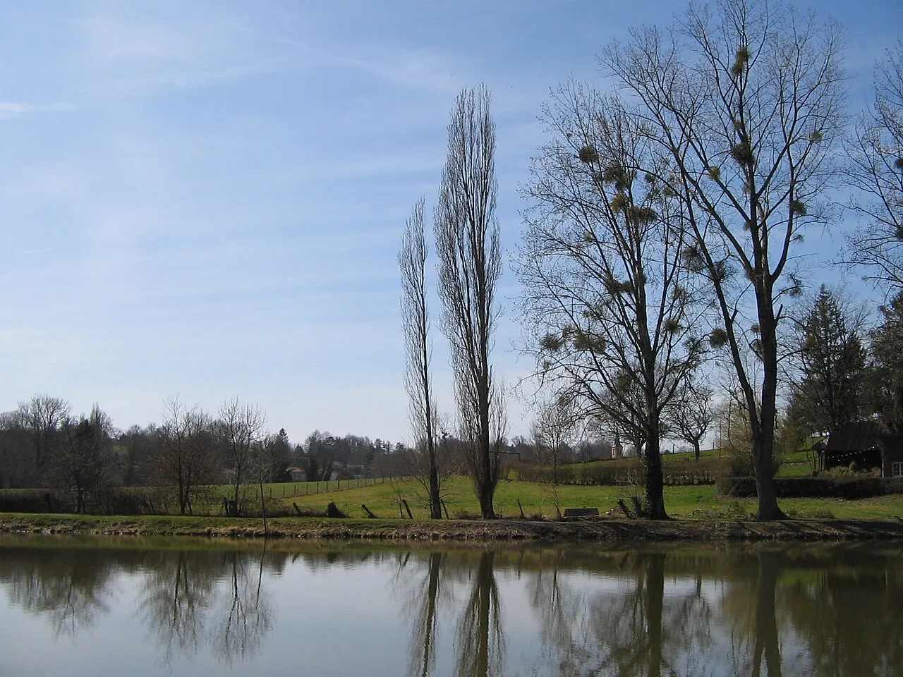 le plan d'eau à Verruyes (79) en mars 2010