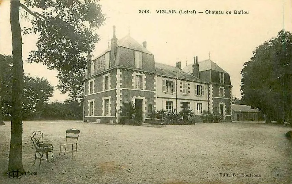 Carte postale ancienne représentant le château de Baffou, Viglain, Loiret, France